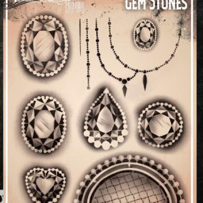 Airbrush Tattoo Pro Stencil Gemstones